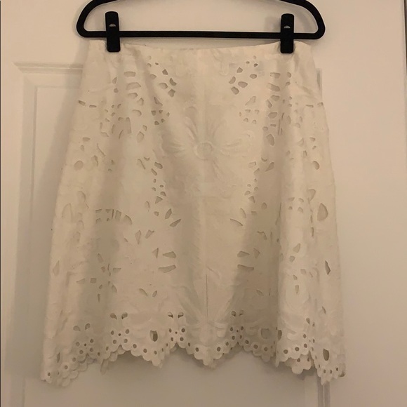 Theory scallop hem white eyelet skirt - Picture 2 of 5